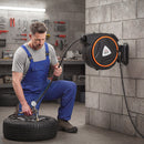 Avvolgitubo Automatico Retrattile 20 m Max 300 Bar Montaggio a Parete e Ruotabile di 180° in PP Nero e Arancione      