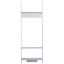 Appendiabiti da Ingresso a 3 Ripiani 4 Ganci in Legno Bianco 67x38.5x196 cm 