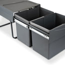 Set 2 Pattumiere Differenziata per Mobile 30 Litri in Acciaio e Plastica Emuca Grigio antracite
