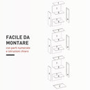 Libreria Scaffale Porta CD 33x24x140 cm con 6 Ripiani Regolabili Capacità di 260 CD/120 DVD Bianco      