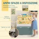 Libreria per Bambini 3-8 Anni 62.5x30x70 cm a 3 Ripiani con Cassetto Inferiore in MDF Grigio      