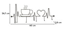 Appendiabiti da Muro Breakfast Nero 60x3,8x26,7 cm in Metallo Nero      
