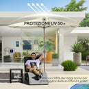 Telo di Ricambio per Ombrellone Rettangolare 3x2 m a 6 Stecche Poliestere Anti UV 50+ Beige   