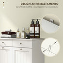 Mobile Portabiancheria da Bagno 78x38x90 cm con 2 Ceste Rimovibili Cassetti e Ante a Ribalta Bianco  