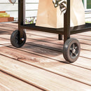 Carrello per Barbecue 91x58x76 cm con Piano in Acciaio Nero   