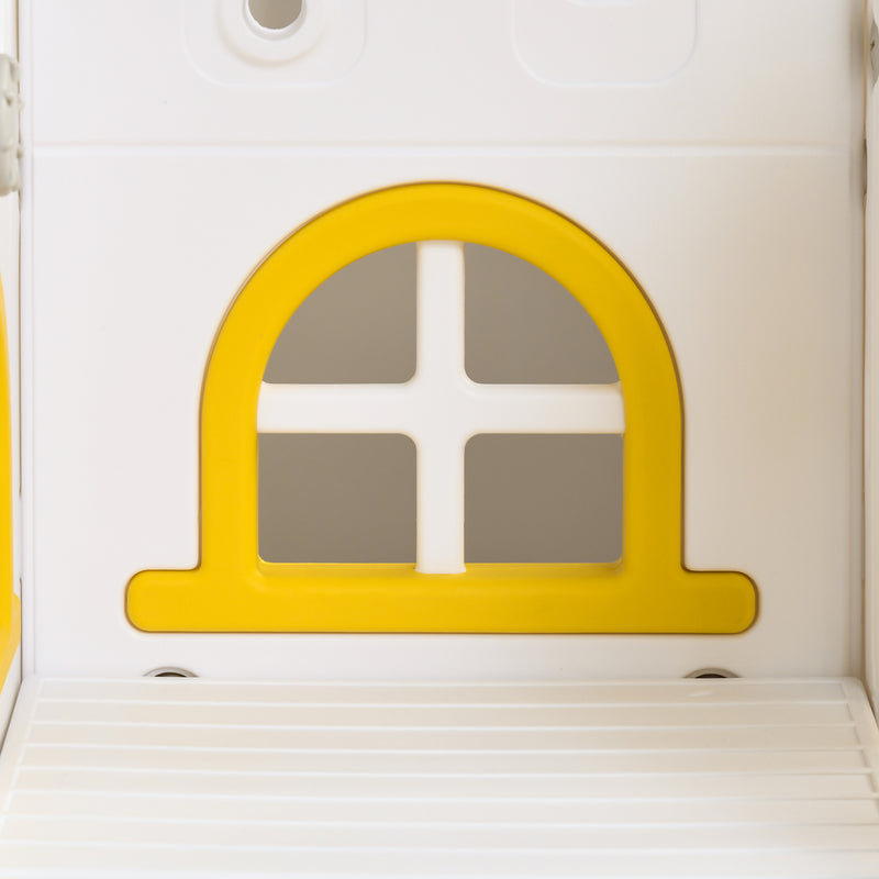 Set Gioco 8 in 1 per Bambini 2 Scivoli Altalena Canestro Tunnel Giallo   