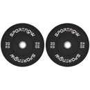 Set 2 Dischi Pesi da 20kg in Gomma con Foro da 2"/5 cm per Manubri e Bilancieri Nero    