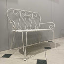 Panchina da Giardino 105x48xh88 cm in Metallo New Old Bianco-3