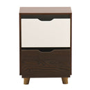 Comodino 2 Cassetti 39x30x55 cm  in Legno Effetto Zebrano