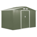 Casetta Box da Giardino 277x195x192 cm in Acciaio e Polipropilene Verde Chiaro
