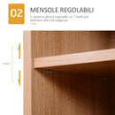 Credenza con 2 Ante e 5 Ripiani in Legno e Bianco 80x32x90.5 cm