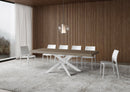 Tavolo Allungabile 140-244x90x77 cm Volantis Premium Tortora Telaio Bianco 