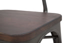 Set 2 Sedie 54x51x83 cm Harlem in Ferro e Legno Naturale e Grigio