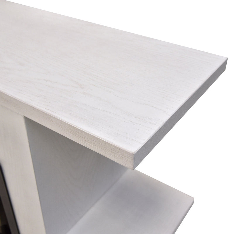 Camino a Bioetanolo da Pavimento 110x98x40 cm Queen Bianco Graffiato