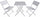 Ensemble de table basse et 2 chaises de jardin pliantes en acier et rotin blanc Becker