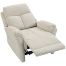 Poltrona Reclinabile Manuale 83x96x98 cm con Poggiapiedi Seduta a Molle e Schienale Morbido in Velluto Crema      