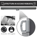 Frangivista da Giardino Estensibile 300x180A cm Poliestere Anti UV e Alluminio Grigio   