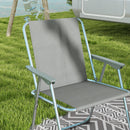 Set 2 Sedie da Giardino Pieghevoli con Braccioli e Seduta 53x54x76 cm in Tessuto Grigio