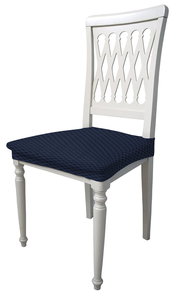 sconto Lot de 2 Housses de Chaise Stretch en Polyester Fashion Bleu Foncé