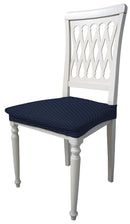 Set 2 Coprisedie Elasticizzati in Poliestere Fashion Blu Scuro 