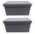 Lot de 2 Poufs de Rangement Joris 76x38x38 cm en Bouclè Gris