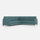 Divano Angolare 6 Posti 281x241x85 cm Karay in Tessuto Petrolio