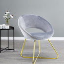 Set 2 Sedie Vintage 58x64x83 cm in Tessuto Effetto Velluto Greta Grigio