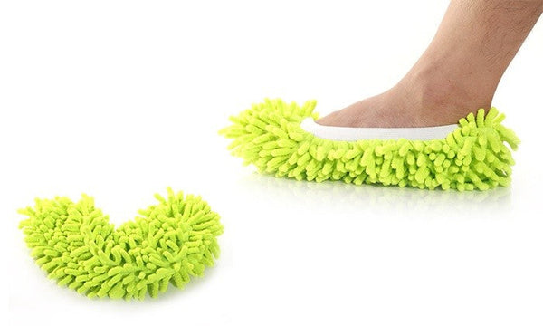 Chaussons microfibre 2 en 1 Taille Jusqu'au 44 pour nettoyer en marchant Vert sconto