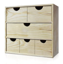 Cassettiera da Tavolo  6 Cassetti 32x40x14 cm in Legno di Pino Massello Naturale  