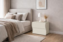 Comodino 2 Cassetti Onda 50x40x41,3 cm Finitura in Melamina Cachemire 