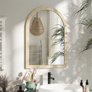 Specchio da Parete ad Arco 50x2x70 cm con Cornice  in Vetro e Polistirene Beige  