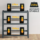 Scaffale Autoportante a 3 Livelli Ripiani Regolabili per 6 Casse di Bevande 110x30x110 cm Grigio