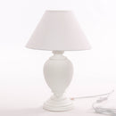 Lampada da Tavolo 14x14xH35 cm in MDF Design Classico Bianca