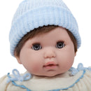 Bambola Bebè con Vestitino Beige Azzurro 38cm JC Toys