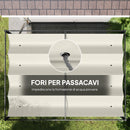 Pergola da Esterno 4x3 m con Tettuccio Retrattile in Metallo e Poliestere Crema      