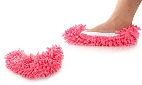 Chaussons microfibre 2 en 1 Taille jusqu'au 44 pour nettoyer en marchant Rose online