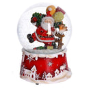 Palla di vetro con carillon babbo rosso cm 10x10xh14,5