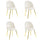 Lot de 4 Chaises 50x45x80 cm en Tissu Velours Pieds Or Beige