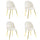 Lot de 4 Chaises 50x45x80 cm en Tissu Velours Pieds Or Beige