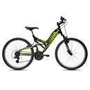 Bicicletta MTB Ragazzo 26” 6 Velocità Vyper Biammortizzata Giallo o Nero o Verde