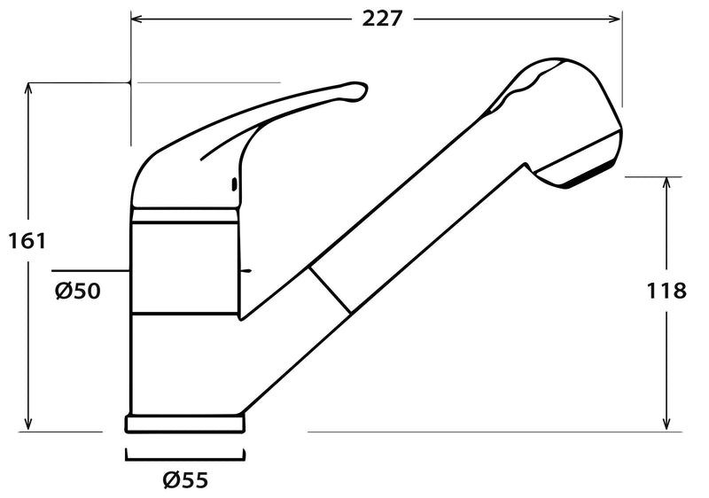 Rubinetto Cucina Miscelatore Monocomando Doccetta Estraibile Apell AP20GB Granito Nero