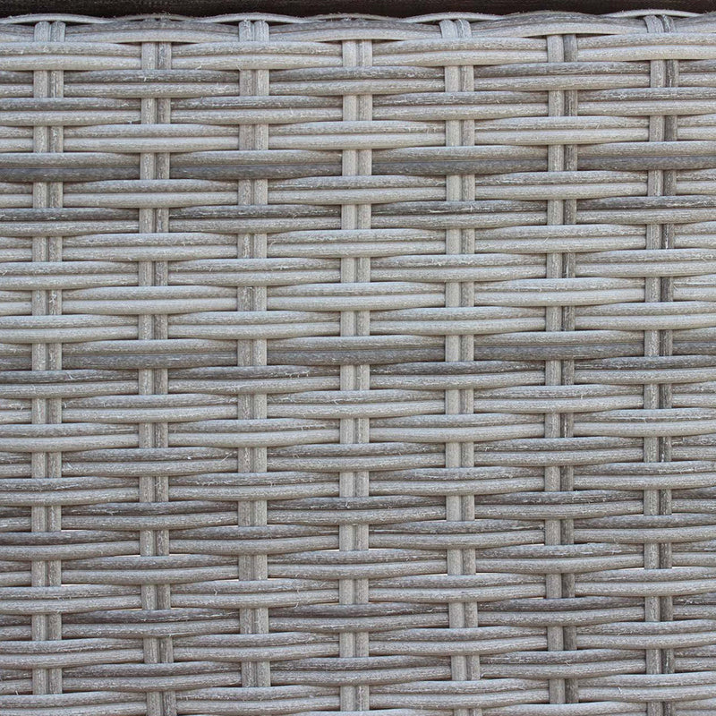 Divano con Pouf Ecuador e Cuscini in Wicker Grigio