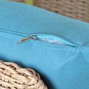 Set Salotto da Giardino Divano 2 Poltrone e Tavolino in Acacia Sbiancata e Polyrattan Santa Maria