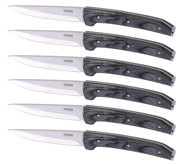 Set de 6 Couteaux à Steak Lame Lisse Manche Bois Turin sconto