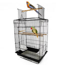 Voliera per Uccelli in Metallo Nero 41.5x29.5x56.5 cm 