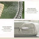Set da Giardino 2 Sedie in Stile Boho e Tavolino in Vetro in Rattan Grigio Chiaro   
