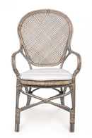 Sedia con Braccioli con Cuscini Edelina Nat in Fibre Naturali