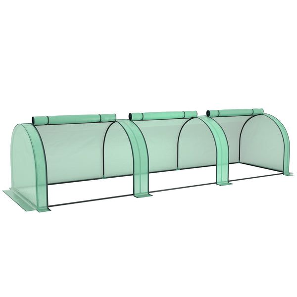 sconto Serra da Giardino a Tunnel 300x100x80 con Porte Avvolgibili cm in Acciaio e Plastica PP Verde