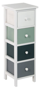 Cassettiera 4 Cassetti in Legno Massello 25x25x71 cm Fumer Rosy