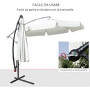 Ombrellone da Giardino Decentrato Ø265x265 cm in Metallo e Poliestere Beige